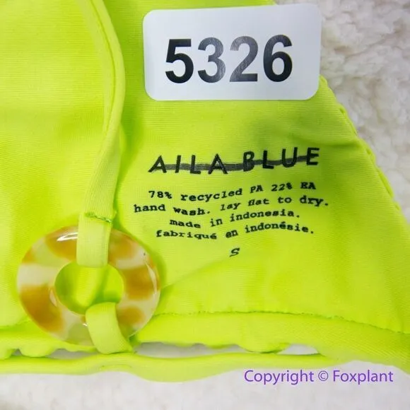 NEW Aila Blue Free People Soraya Bikini‎ Top, lime green, size S - Image 10