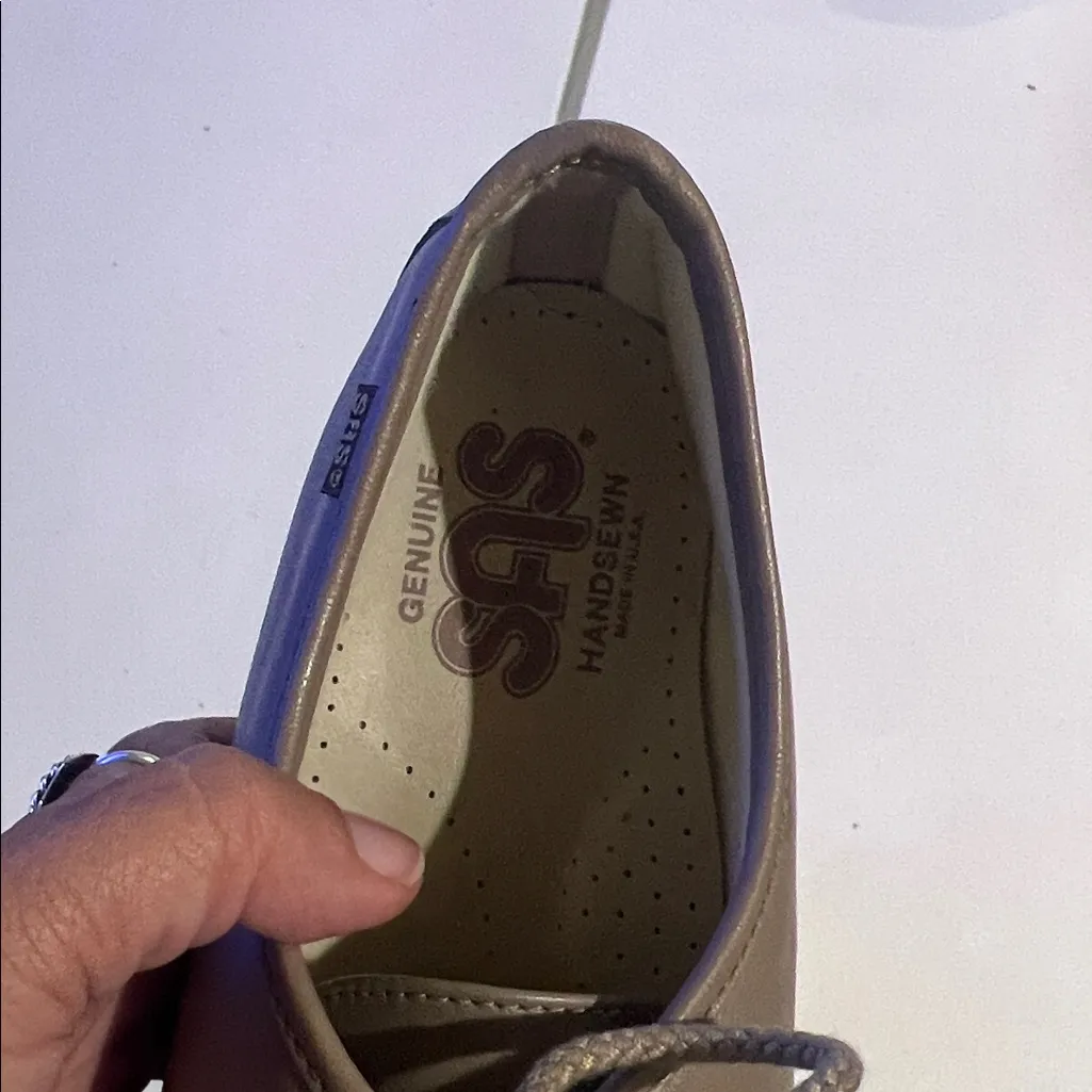 SAS Siesta laced up, comfort shoes tan laced C319770 size 10 WW - Image 10