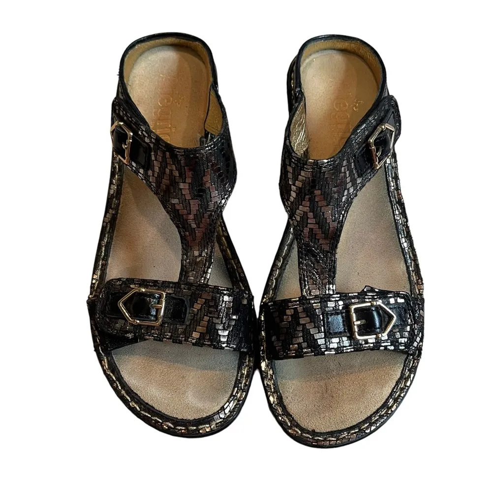 Alegria Lara Wedge Leather Sandal Schmancy Bronze - Image 3