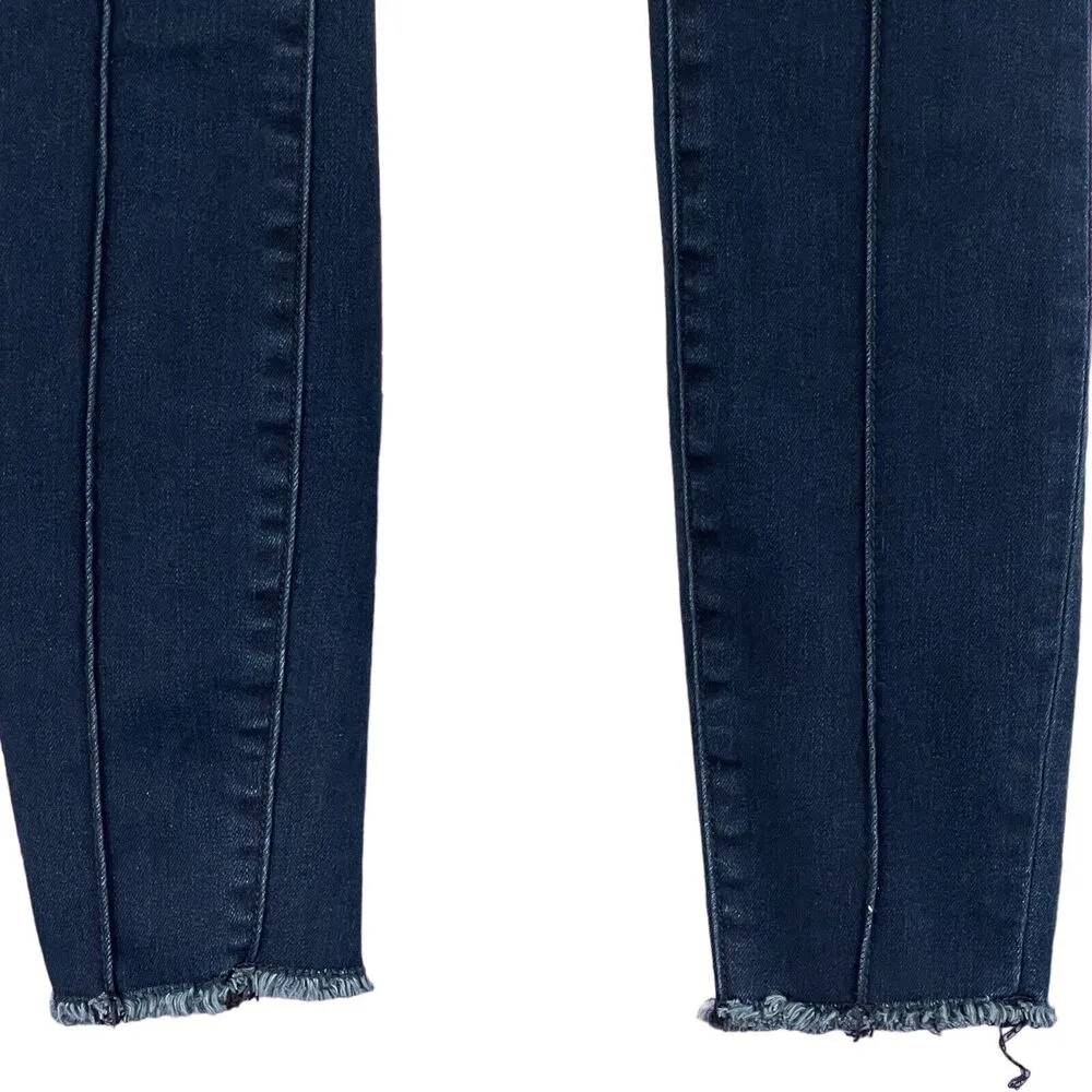 Pilcro and the Letterpress SZ 25 Skinny Jeans Mid-Rise Stretch Zip-Fly Dark Wash - Image 3