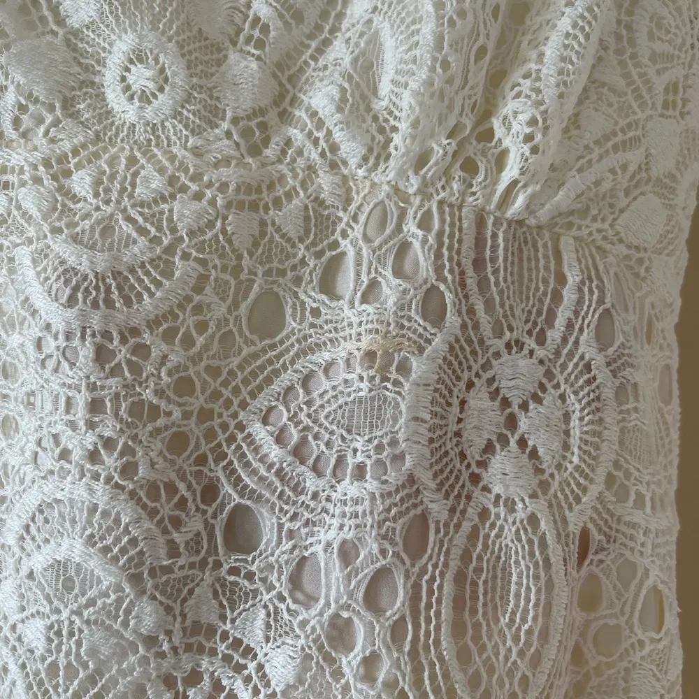 Zara white guipure lace mini dress, size M - Image 5