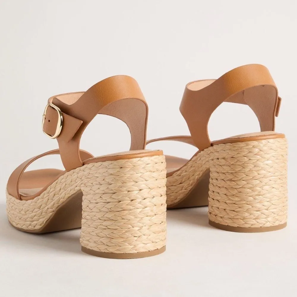 Torrid Tan Two Piece Platform Heeled Sandal (WW) - Image 2