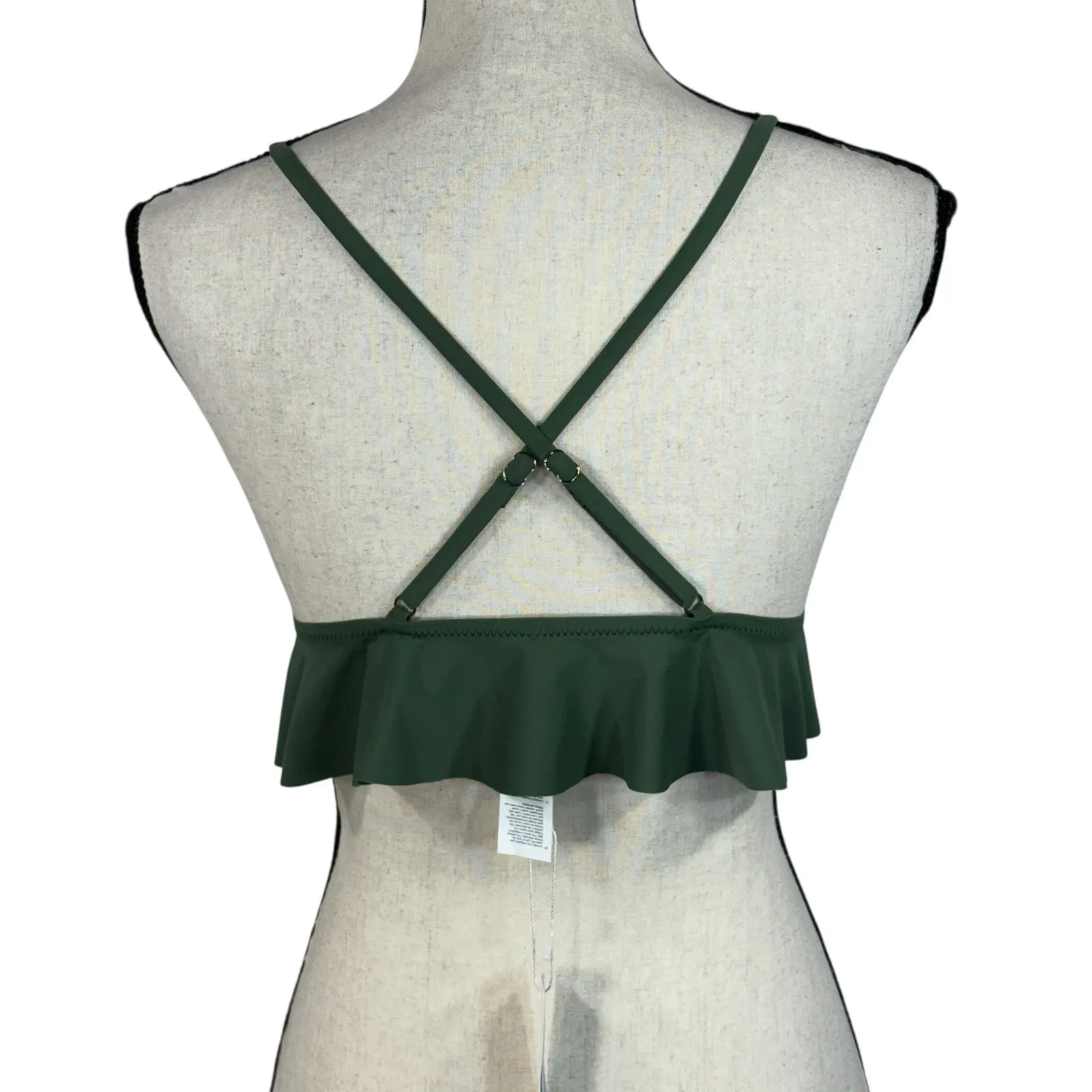 Cupshe Medium Triangle Bikini Swim Top Criss-Cross Adjustable Straps Padded Cups - Image 3