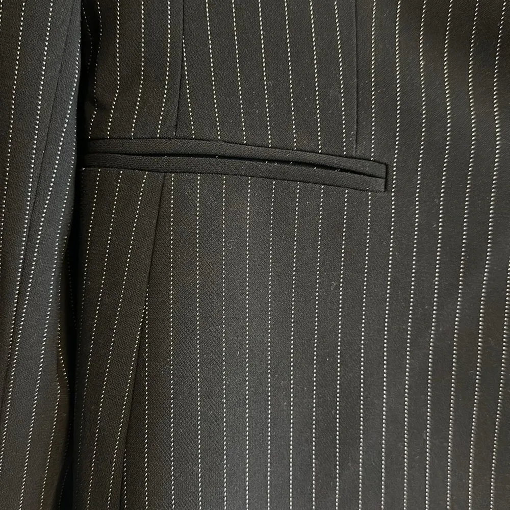 Tahari ASL Women’s Petite Becca Black with White Pink Stripes Blazer Size 4P - Image 5