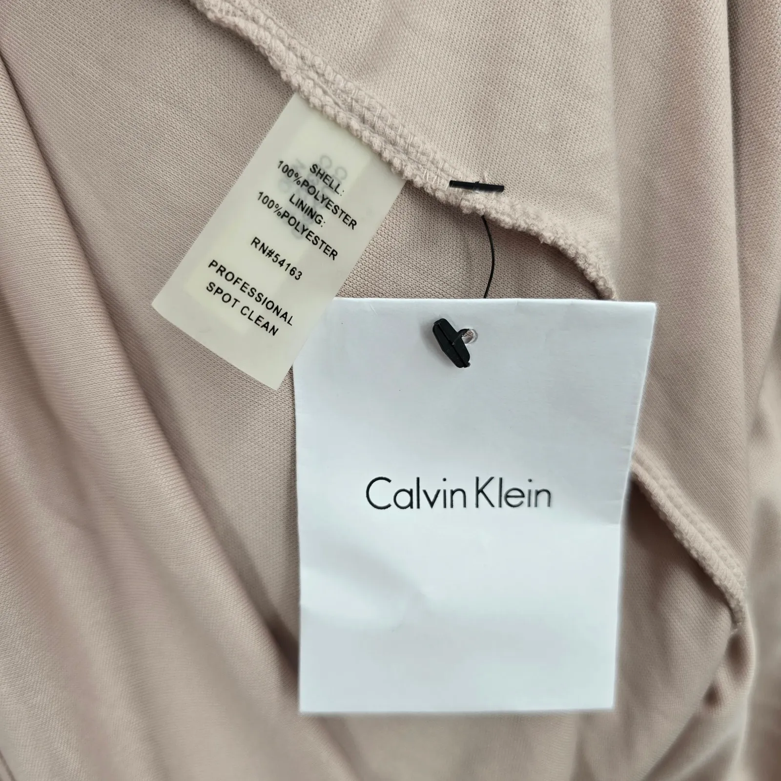 Calvin‎ Klein Gold Flare Rhinestone Sleeveless Knee Length Mesh Dress 8 Medium - Image 7