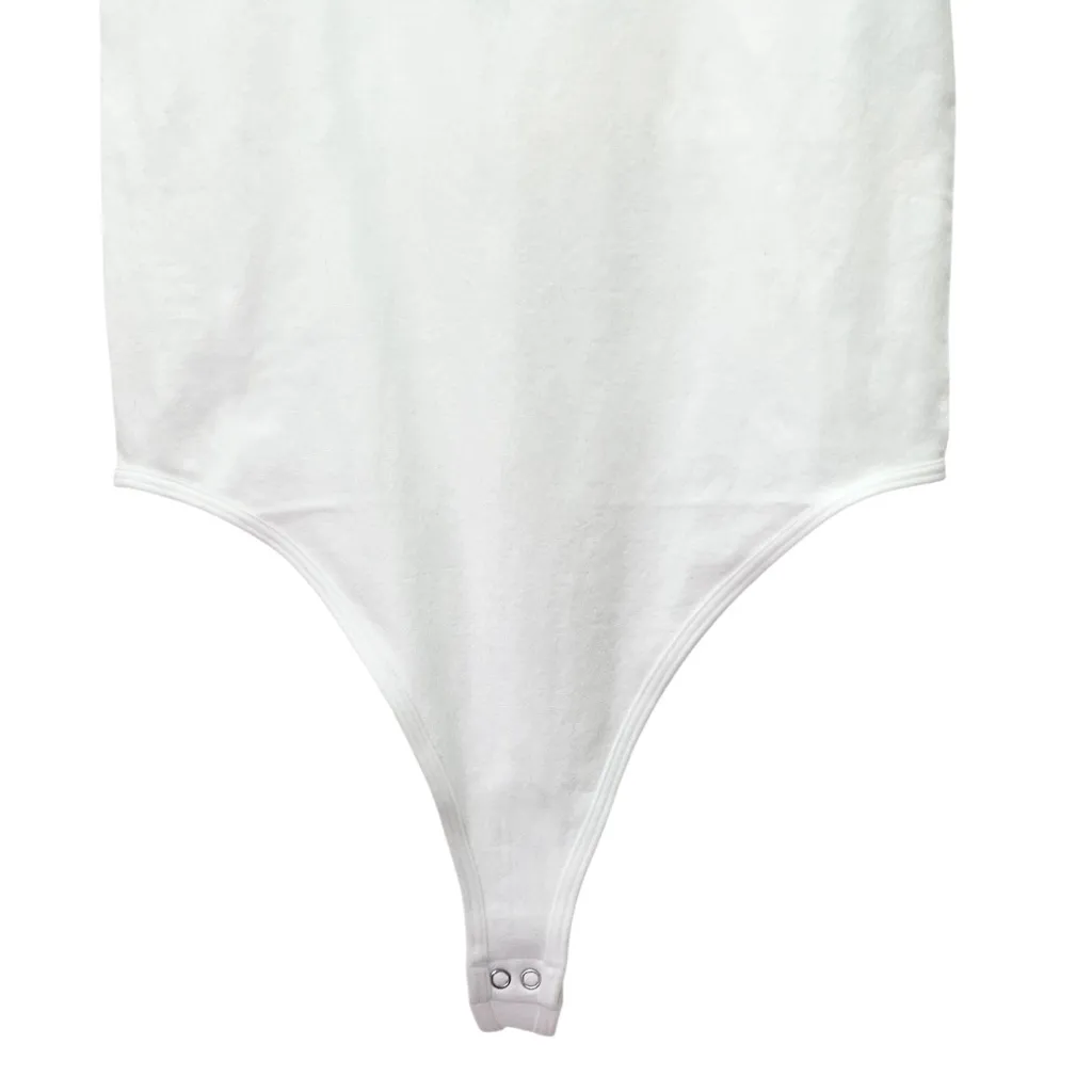 NWT Free People White Clean Lines Scoop Neck Sleeveless Thong Bodysuit Size M/L - Image 8