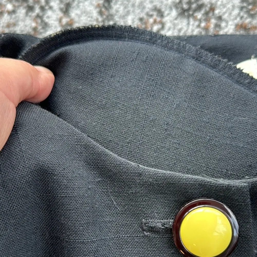 Vintage Leslie Fay Short Sleeve Button Down Blazer Black Multicolor 14W - Image 5