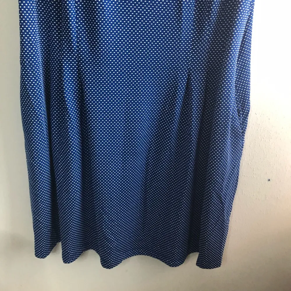 North Style Dress Blue w/ White Polka Dot Print Knit A Line Sz 24W BNWOT - Image 4