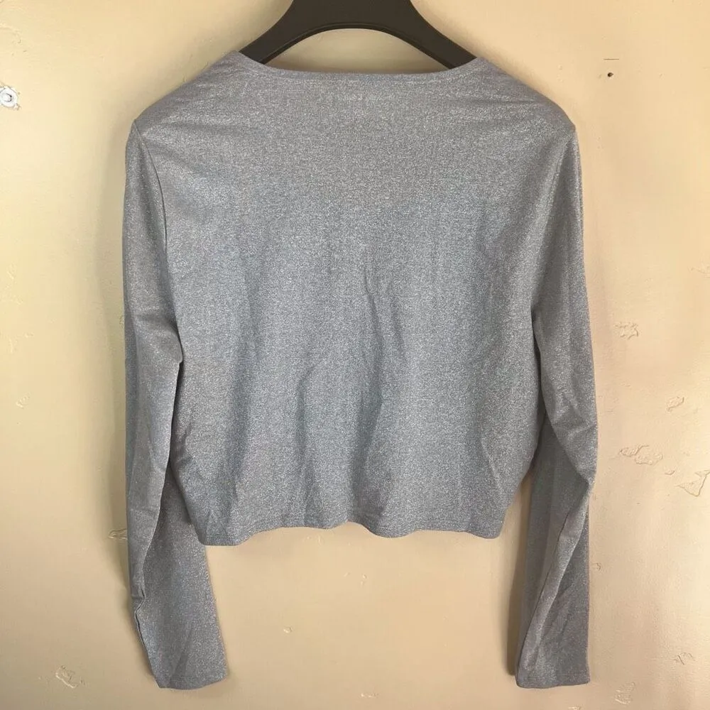 NWT Abercrombie & Fitch Womens Dressy Sparkled Cardigan Sweater Size XL‎ Silver - Image 7