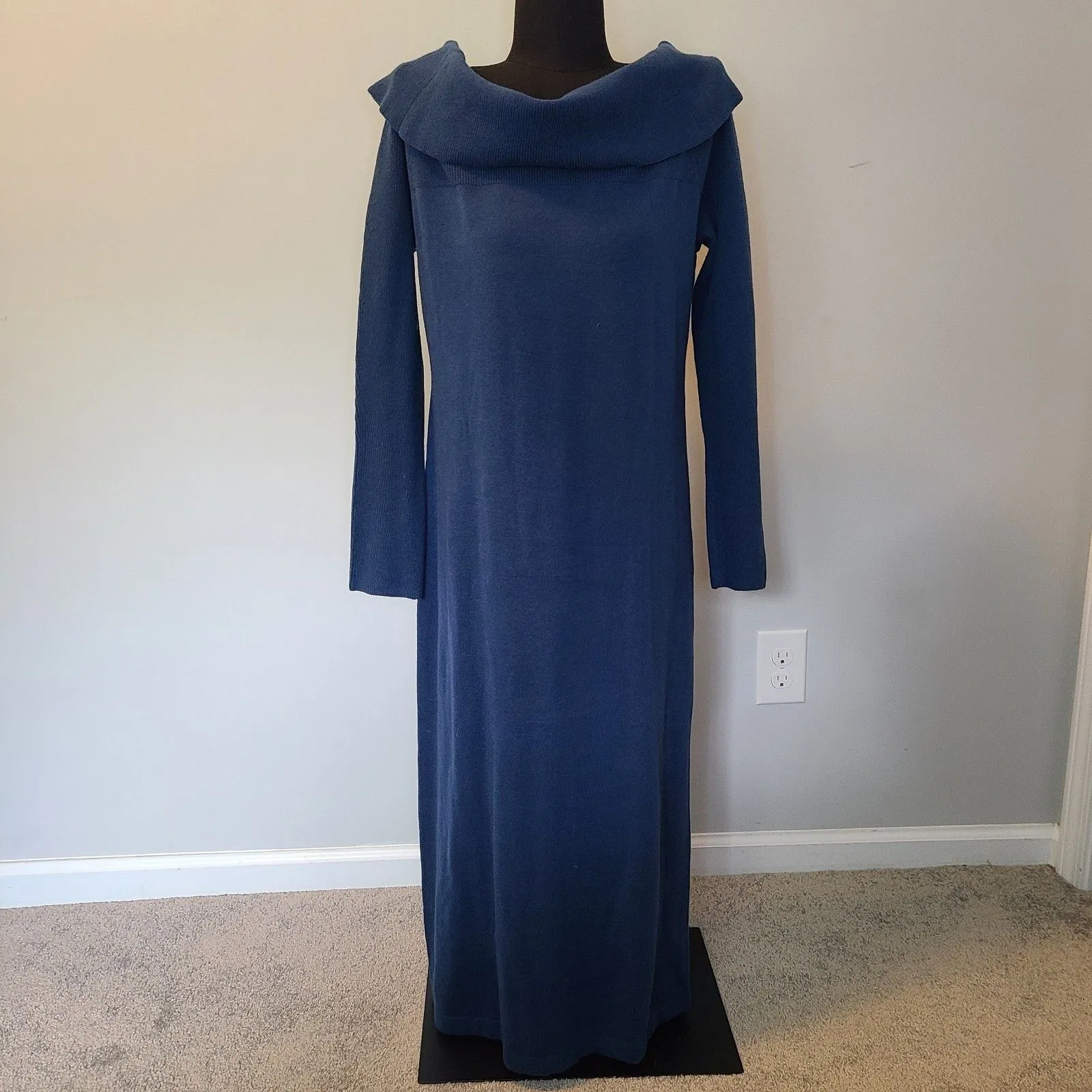 Banana Republic Off-Shoulder Sweater Dress Large Long Sleeve Ribbed Bodycon - Image 2