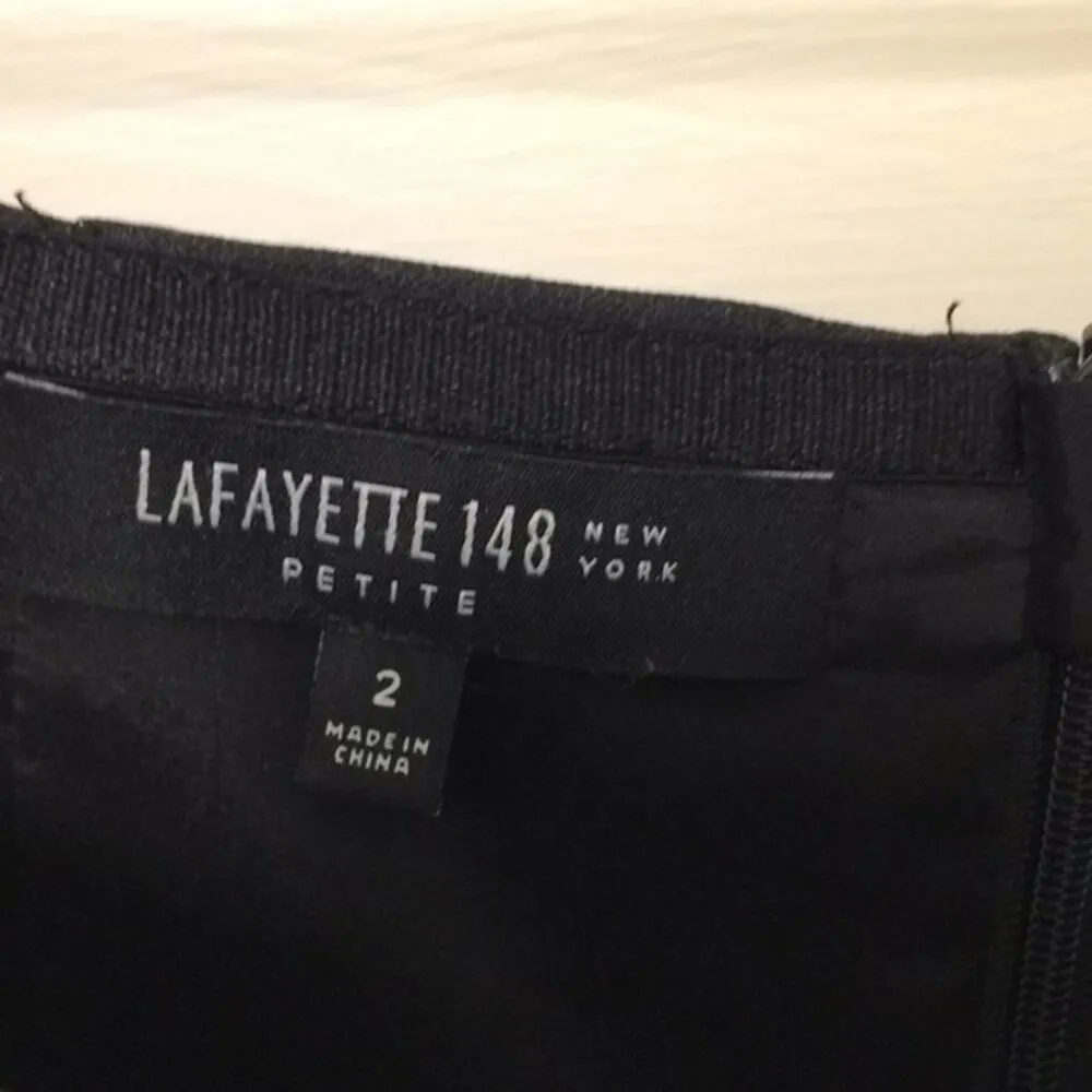 Lafayette 148 Dark Gray Virgin Wool Pencil Skirt Size 2P Academia Minimalist - Image 3