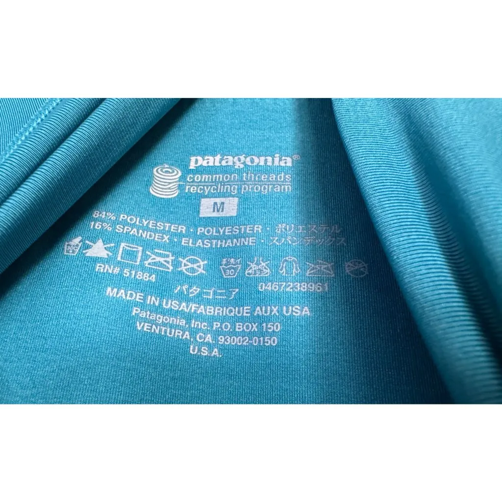 Patagonia Long Sleeve Shirt Teal Green Blue Mock Neck Vintage 71864 Women's M - Image 4