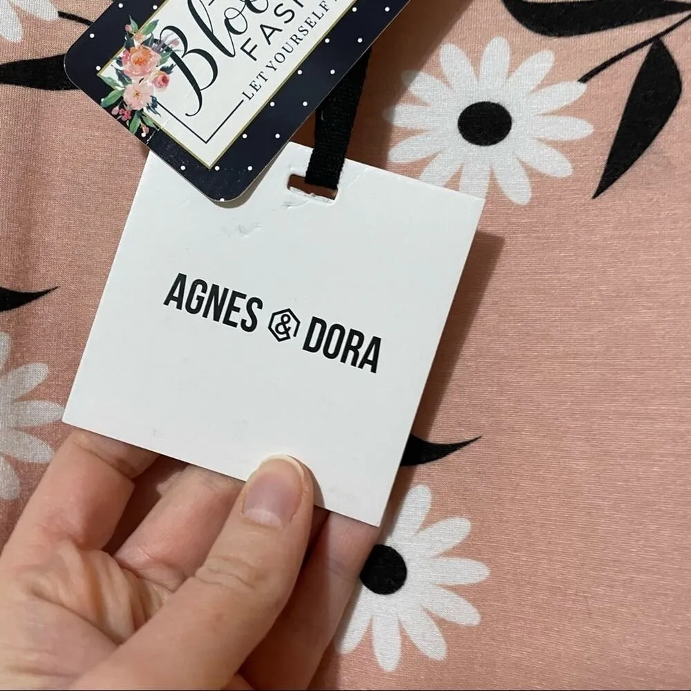 Agnes & Dora Pink Floral Sleeveless Mock Neck Swing Dress XS NWT Retro Whimsy - Image 6