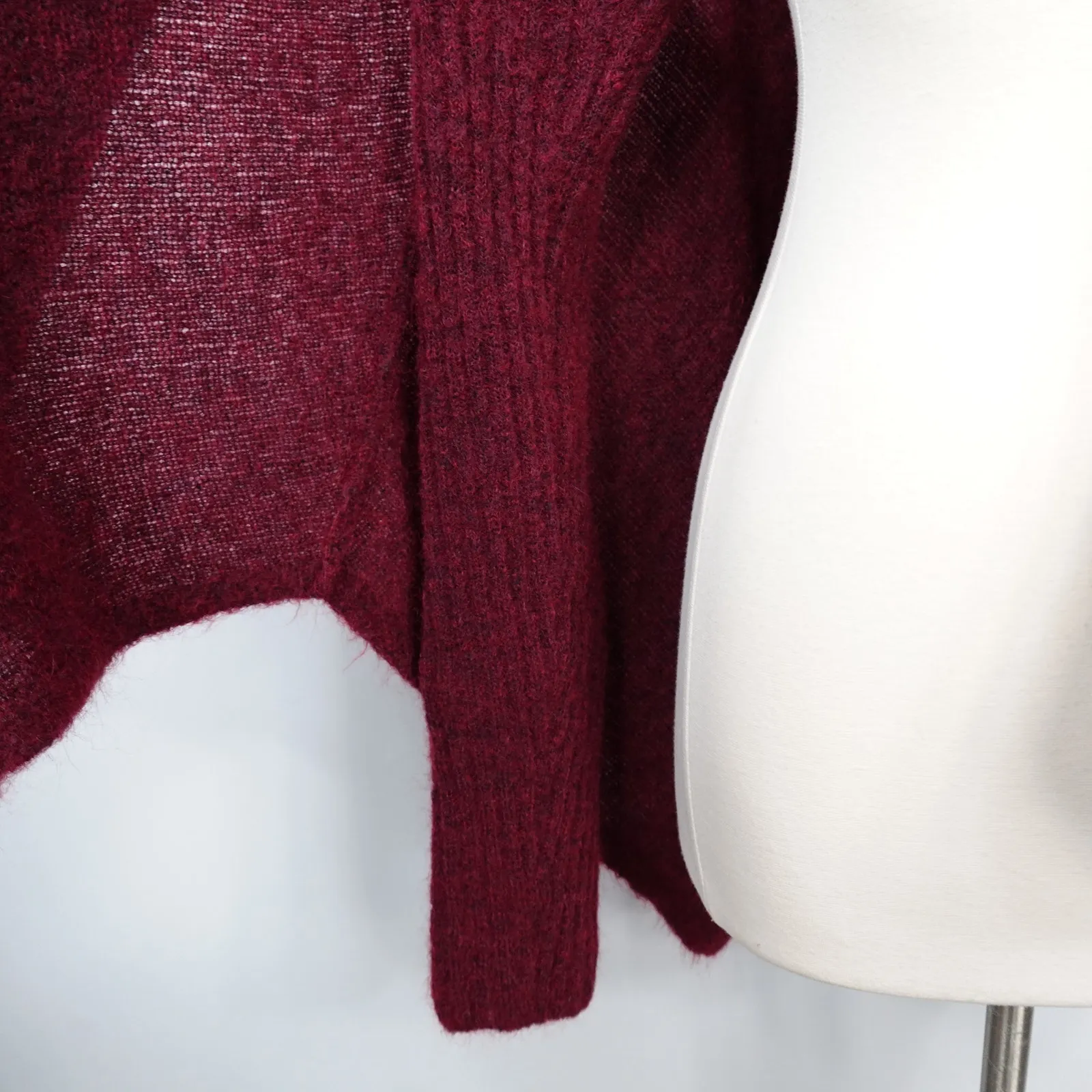 Sarah Pacini Red Drape Open Front Cardigan One Size Size undefined - Image 6