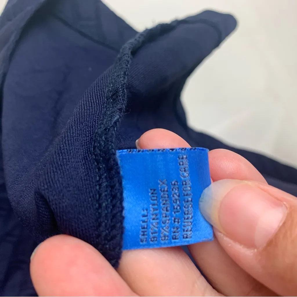 J. McLaughlin size medium Octavia navy blue jacquard dress knee length - Image 10