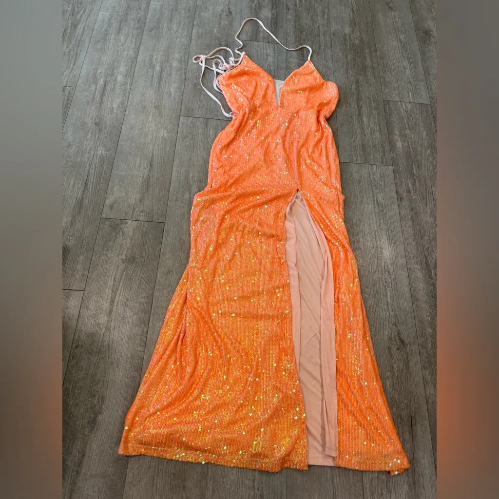 Lulu's Radiant Orange Backless Dress Size XL - Image 7