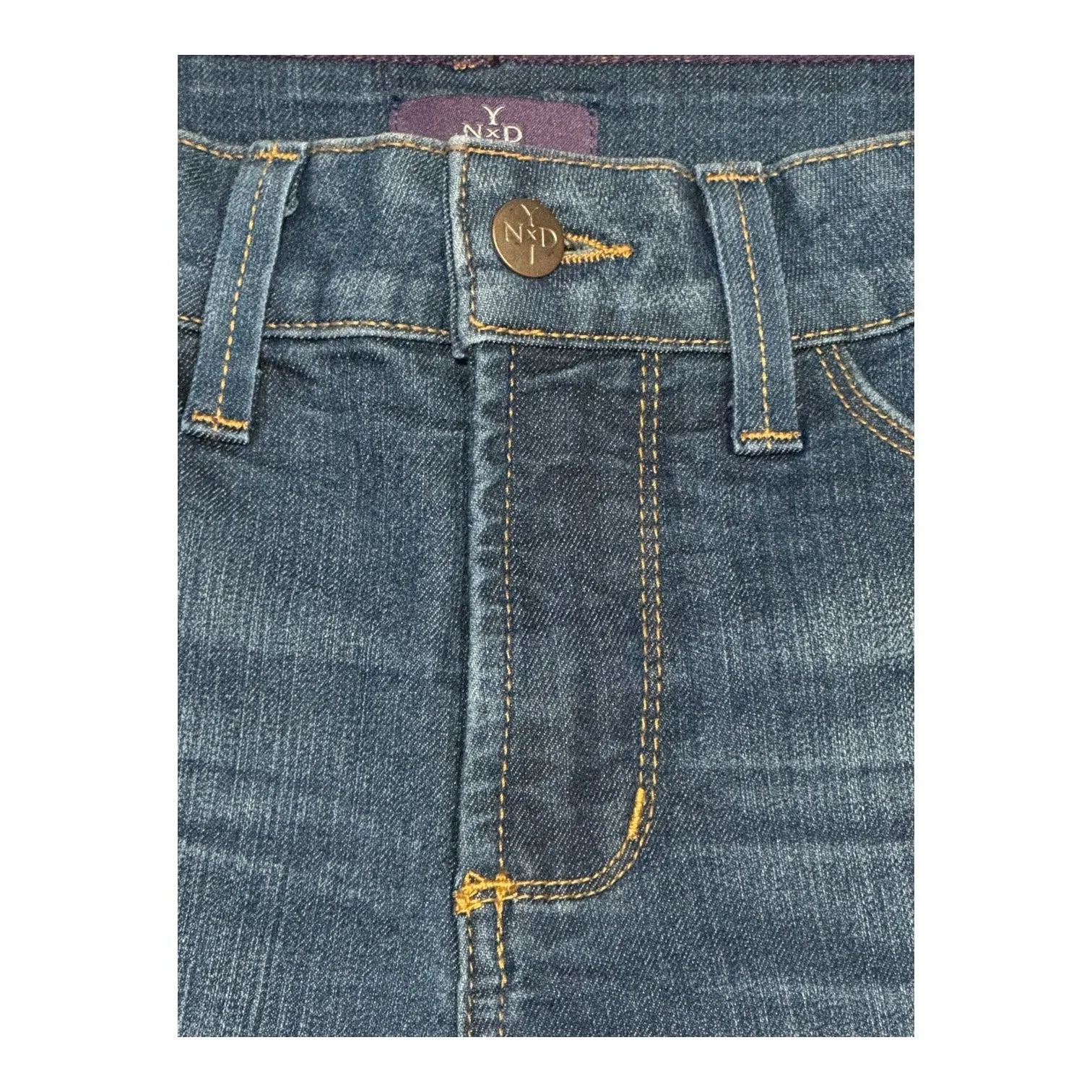 NYDJ lift tuck crop wide leg blue jeans with 1.5" hem size  28" waist - Image 13