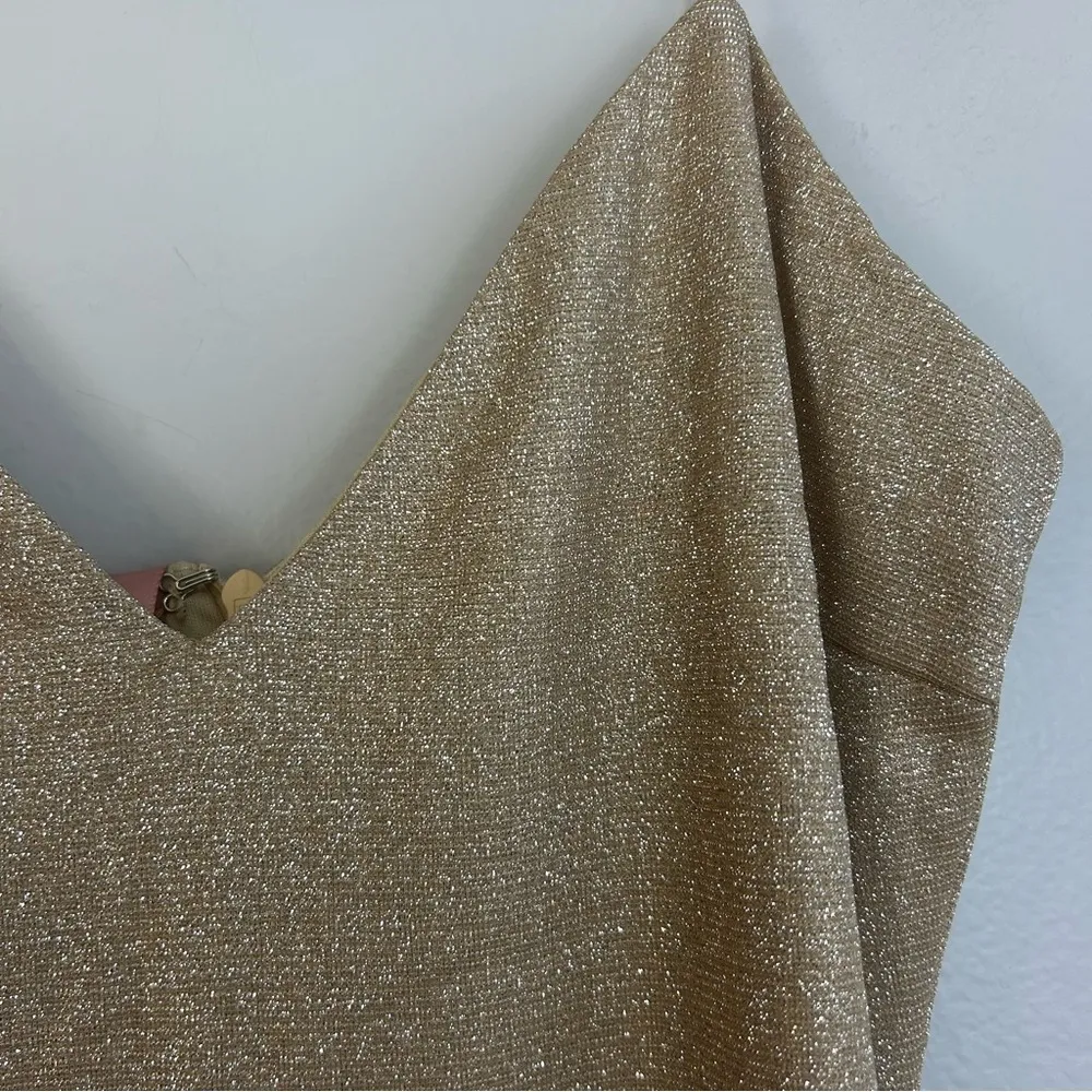 NWT Miss Lola Champagne Gold Sienna Spagheti Strap Mini Dress Size Small - Image 6