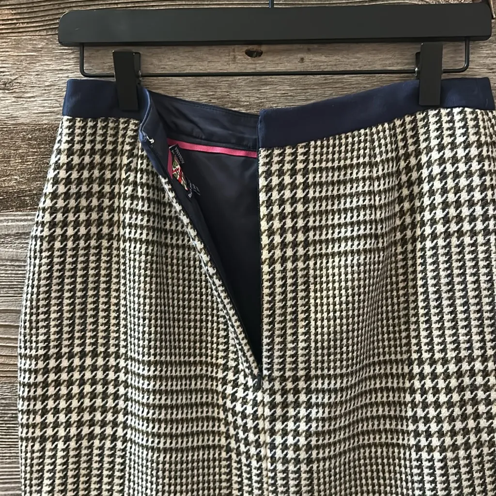 Boden British Tweed by Mallalieus Navy & Brown Wool Pencil Skirt Size 6R Blue - Image 5