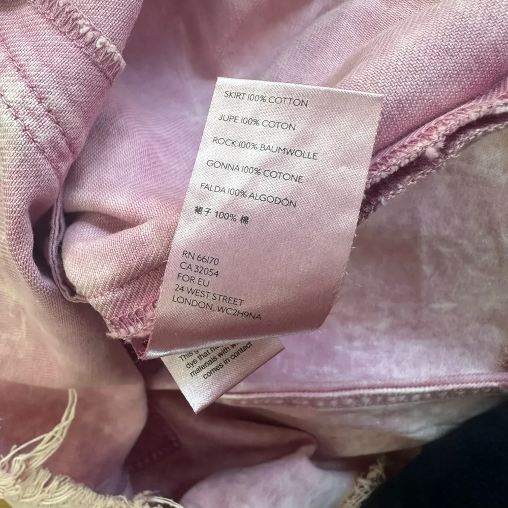 We The Free People NWOT Bailey mini denim skirt pink mineral wash size 29, 16”W - Image 3