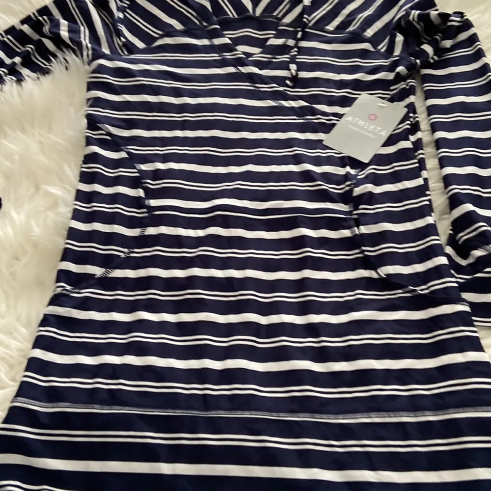 Athleta Brand New Beach Dress size M navy blue and white see pictures - Image 10