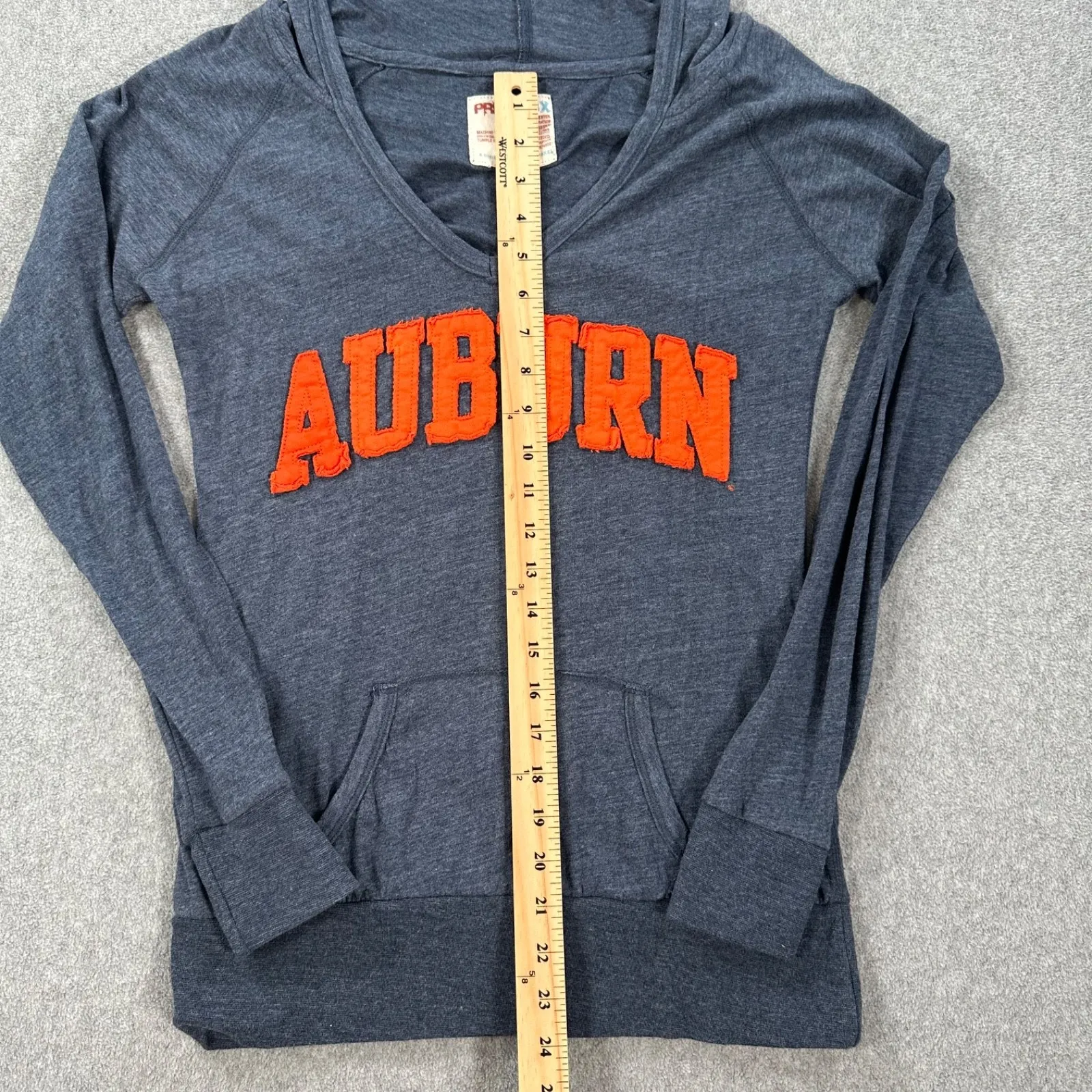 Auburn Tigers Hooded Long Sleeve Pullover Press Box Women's Medium Blue/Orange - Image 5