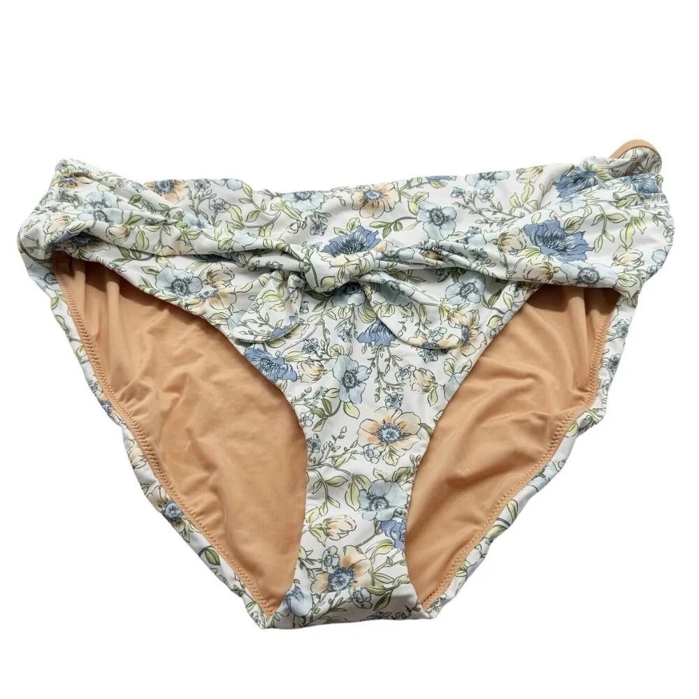 NWT J. Crew High Rise Tie Bikini Bottom Floral Vines Print Women’s Size 3X - Image 2