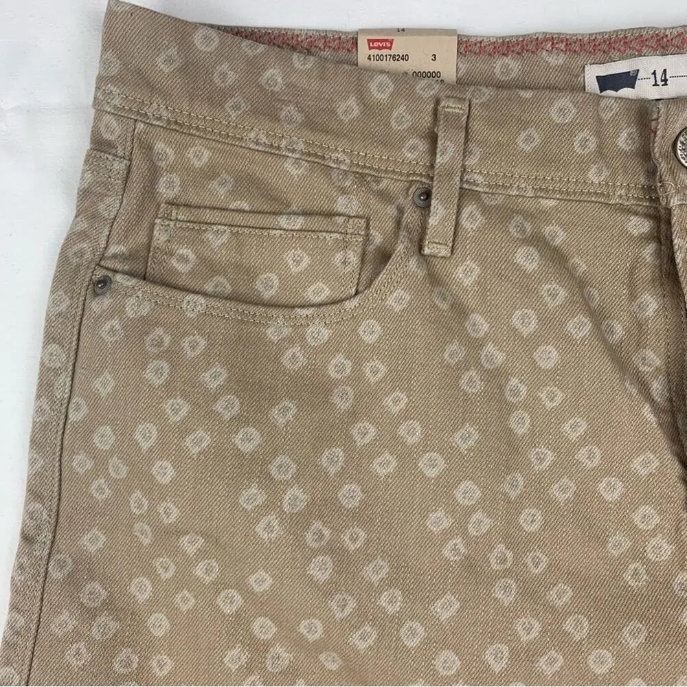 Levi's women's size 14 denim tan printed shorts new western jean - Image 6