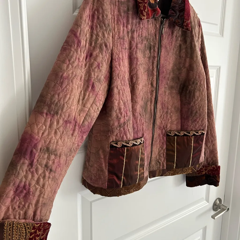 City Girl Silk Ombre Jacket Brown Pink Size M Size M - Image 7