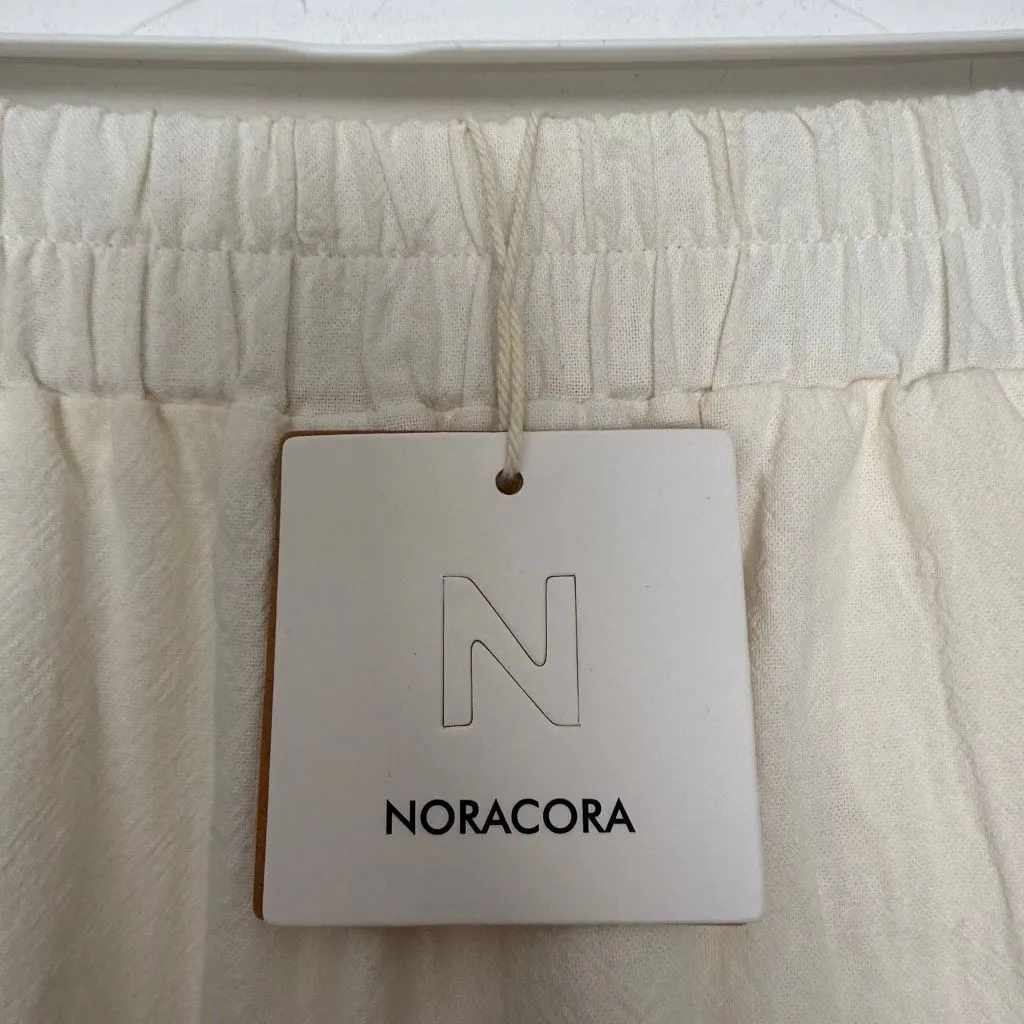 Noracora Women’s Small Cream Button Pants Ankle Minimalist Capsule New - Image 2