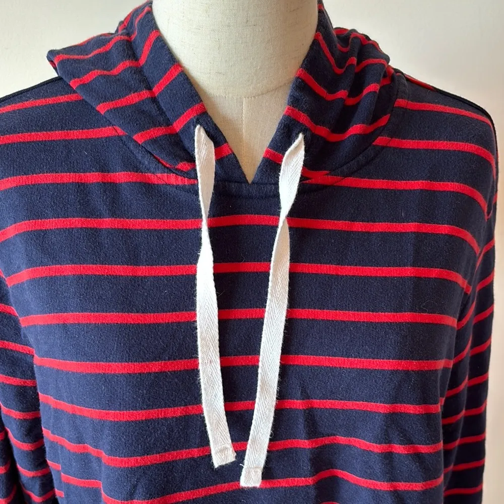 Izod Striped Blue and Red Hoodie Sweatshirt - Image 6