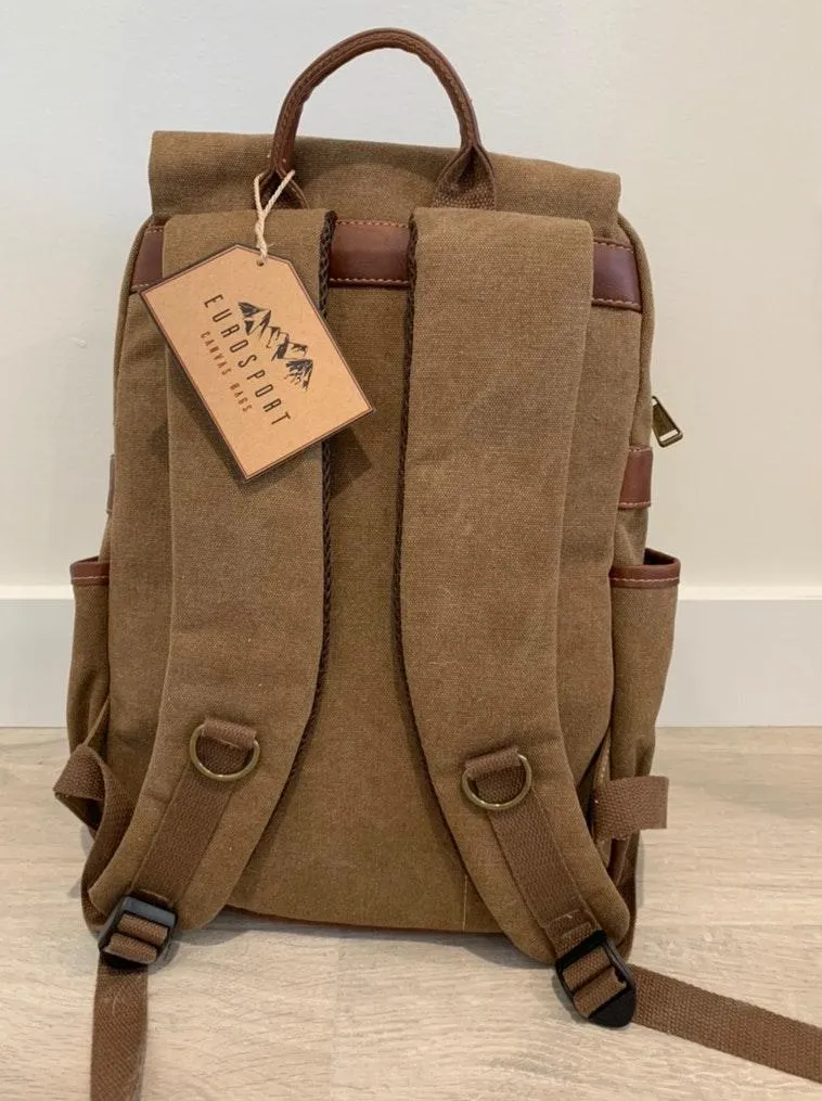 EuroSport Canvas Backpack Brown - Image 5