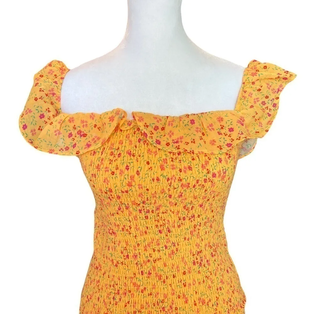 Lovers + Friends - Cendall Dress in Goldenrod Ditsy Mini Floral Sz S - Image 5