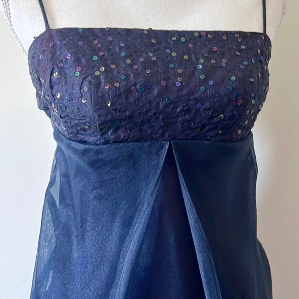 Vintage 90s Prom Dress Blue Size XS - Image 8