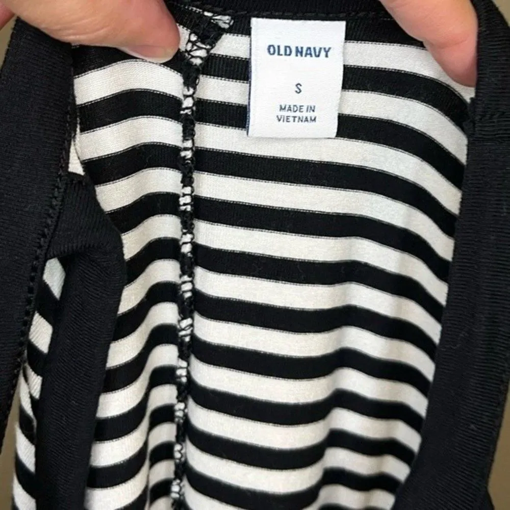 Old Navy Women’s Black & White Striped Halter Dress Size Small - Image 3