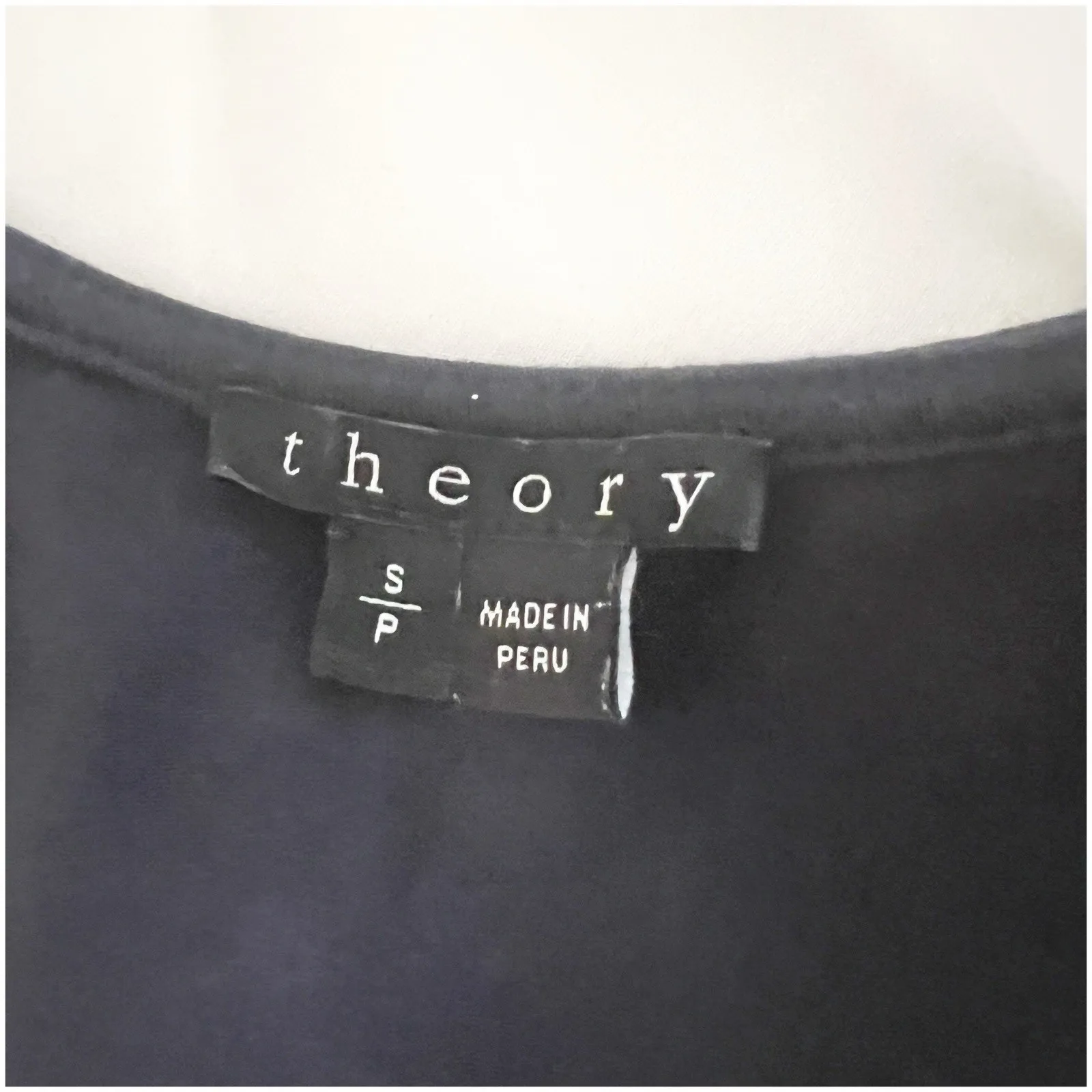 Theory Colorblock Drop Waist Dress Size Navy White Size Small Scoop Neck Minimal - Image 9