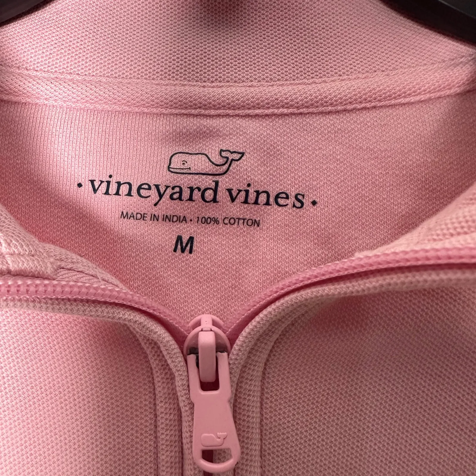 Vineyard Vines Pink Whale Logo 1/4 Zip Pullover Sweatshirt Women's Medium Cotton - Image 3