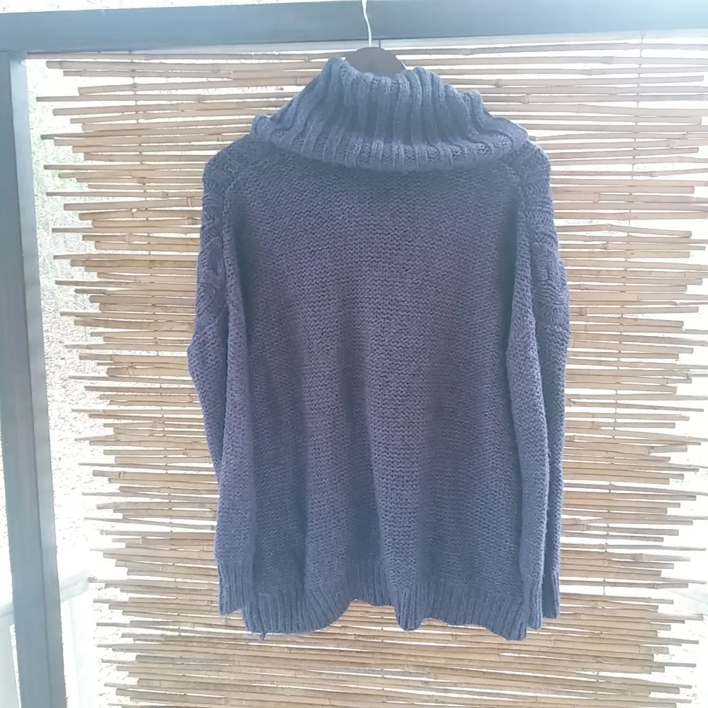 Jennifer Lopez XS Purple Pullover Cable Knit Sweater - Image 3