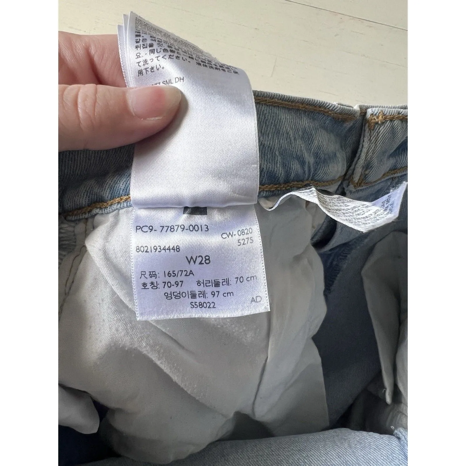 Levi's  Womens Premium Ribcage Shorts 28 Blue‎ Button Fly Big E Cut Off Denim - Image 5