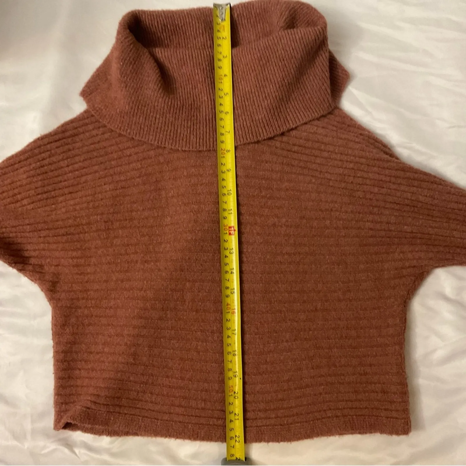 Pink Rose Soft Bronze Cowl Neck Sweater XS Cozycore Comfy Casual Classic NEW - Image 7