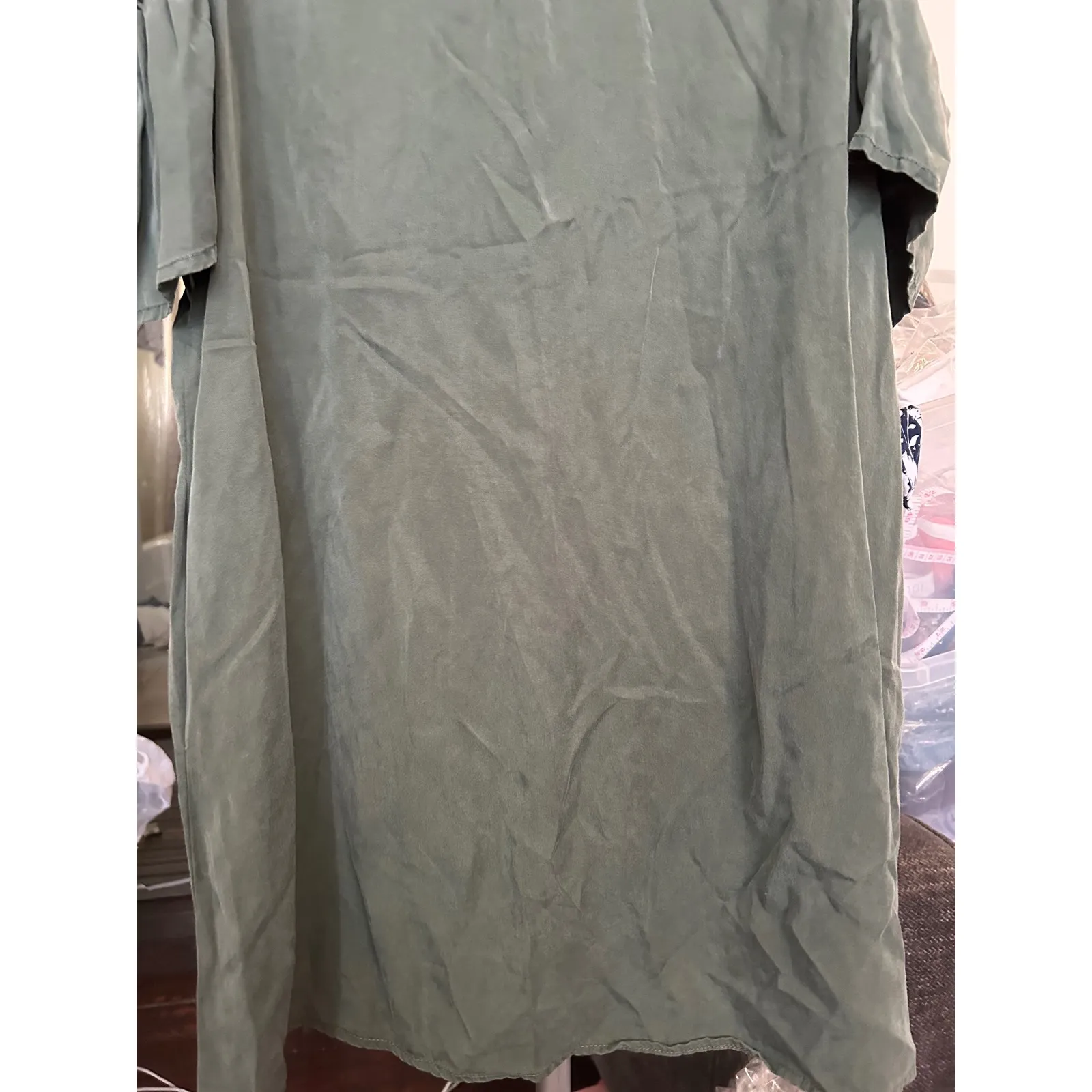 Renuar Olive Green Cold Shoulder Ruffle‎ Sleeve Casual Dress XL - Image 7