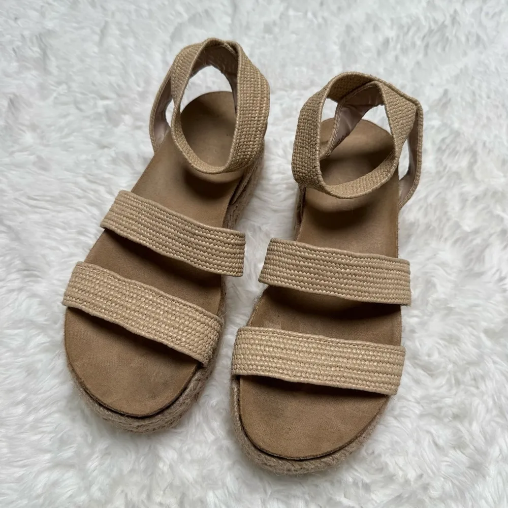 Esprit Tan Gigi Platform Espadrille Ankle Strap Sandals Size 6 - Image 9