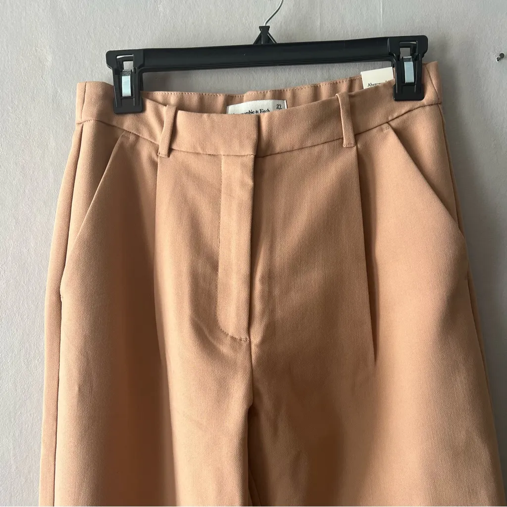 Abercrombie and Fitch Tan Sloane Tailored Wide Leg Pan Size 4/27 NWT - Image 2