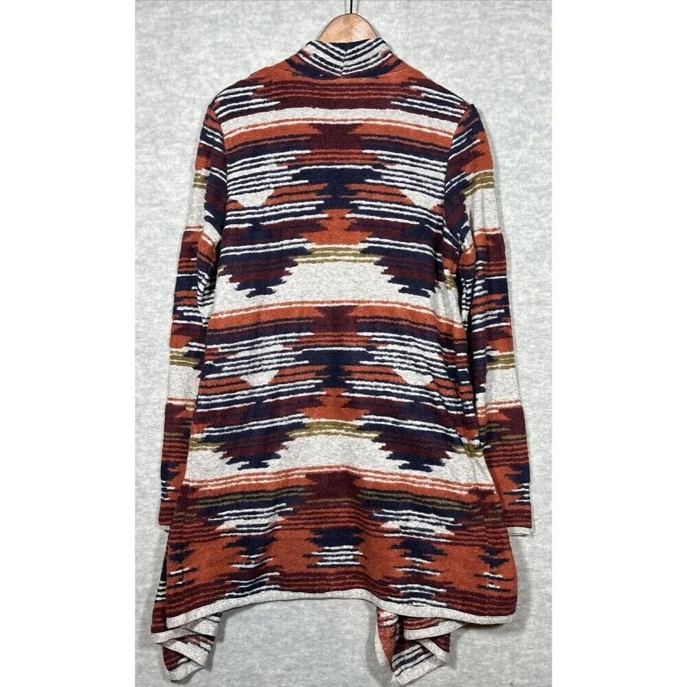Lucky Brand Open Front Cardigan Sweater Sz L Southwest Aztec Mid Length Casual‎ - Image 4