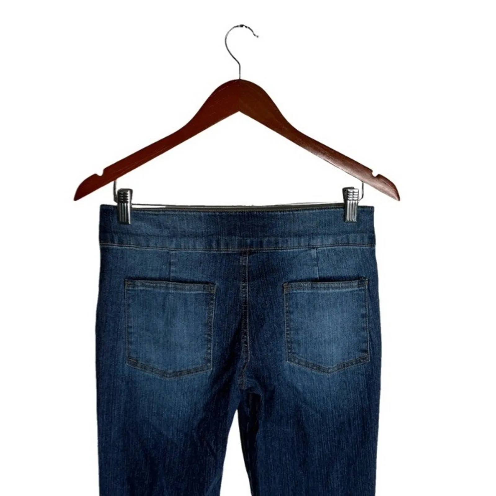 Street Jeans Flare Dark Wash Size 7 Juniors 30 Vintage Waist Mid Rise New Blue - Image 6