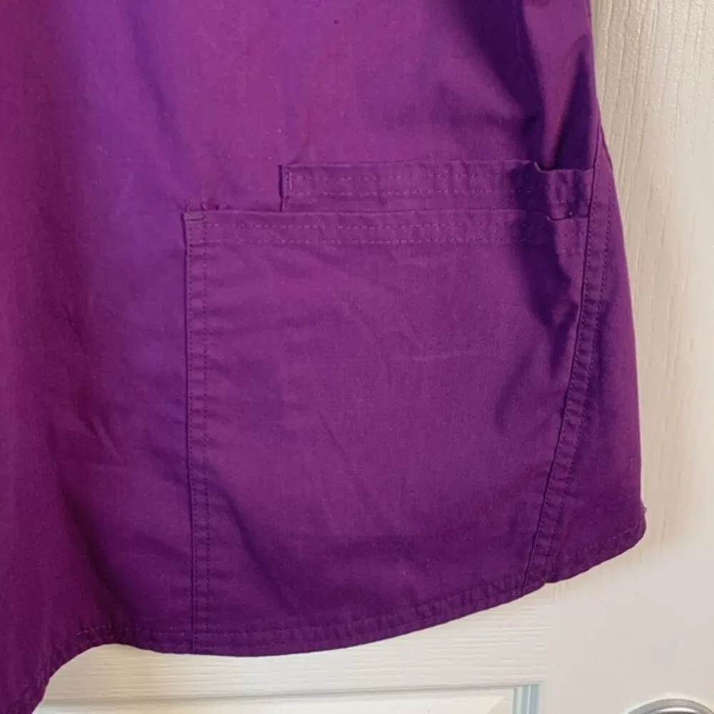 Scrubstar Purple Three-Pocket Scrub Top Hospital Medical Nurse Large EUC #2851 - Image 3