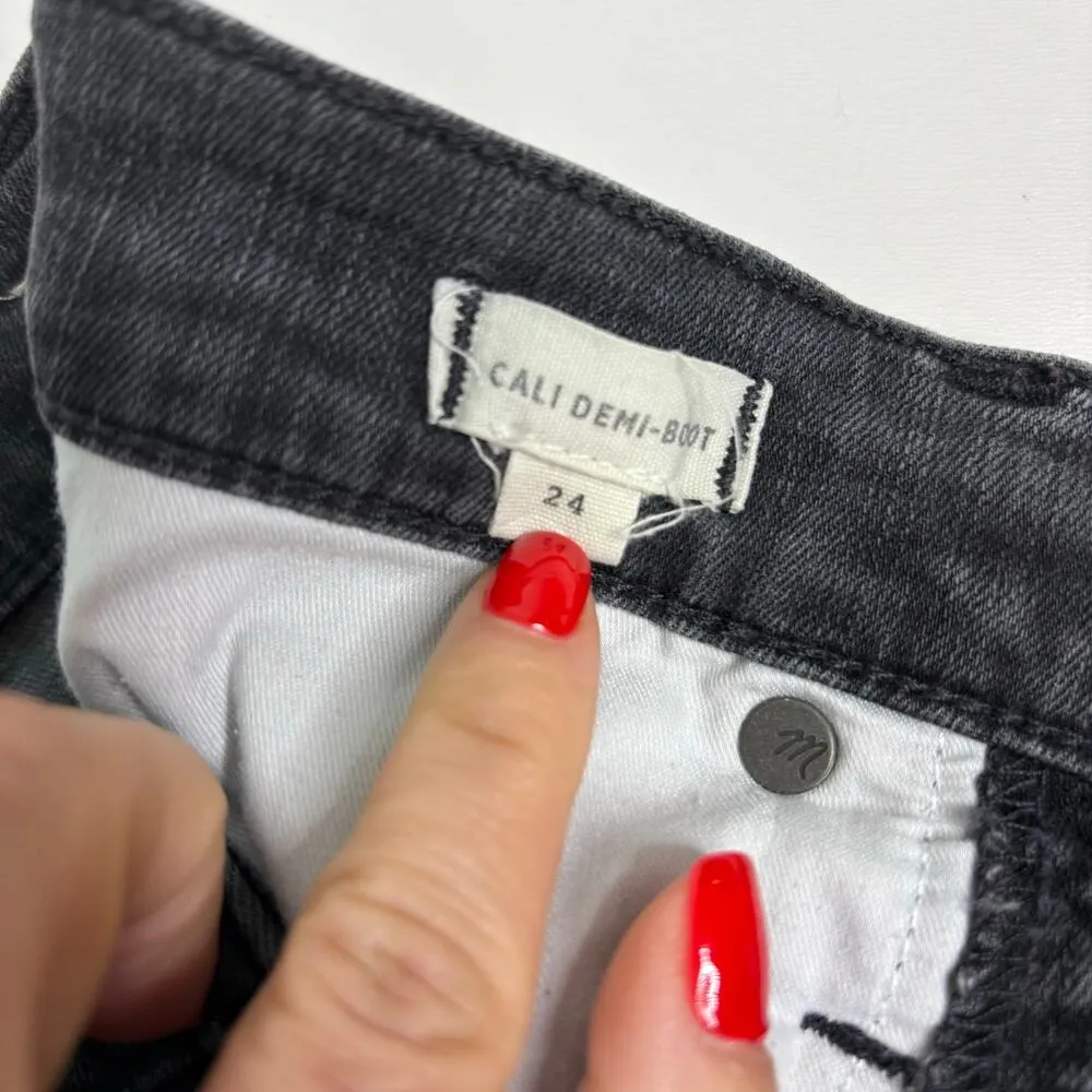 Madewell Cali Demi Bootcut Faded Black High Rise Jeans 25 - Image 7