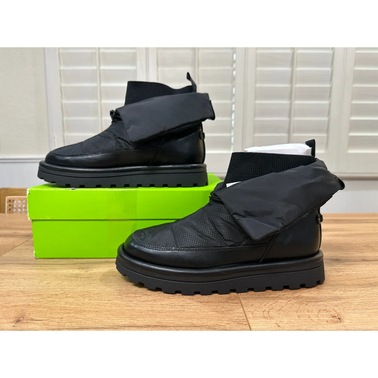 Sam Edelman Olin Lug Sole Bootie Black Nylon Sz 10.5 NIB Stylish Foldover Cuff - Image 5