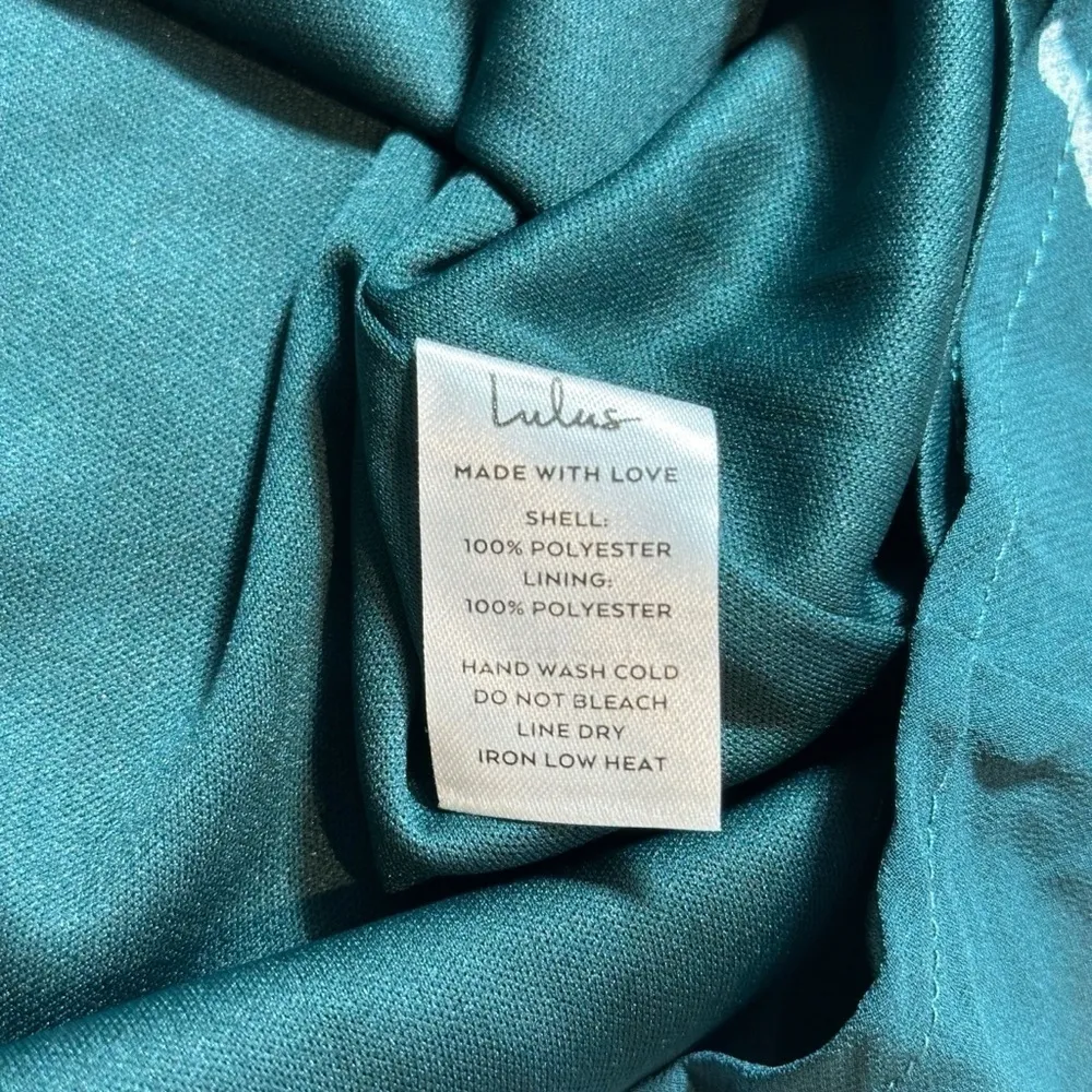 Lulu’s Flirtatious Essence Emerald Green Floral Lace Up Midi Dress US XS - Image 6