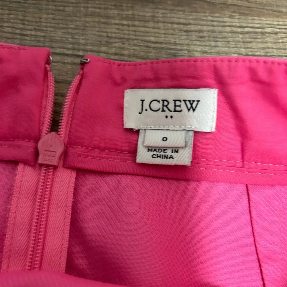 J. Crew Hot Pink Pencil Skirt with Scalloped Hem 100%Cotton - Image 2
